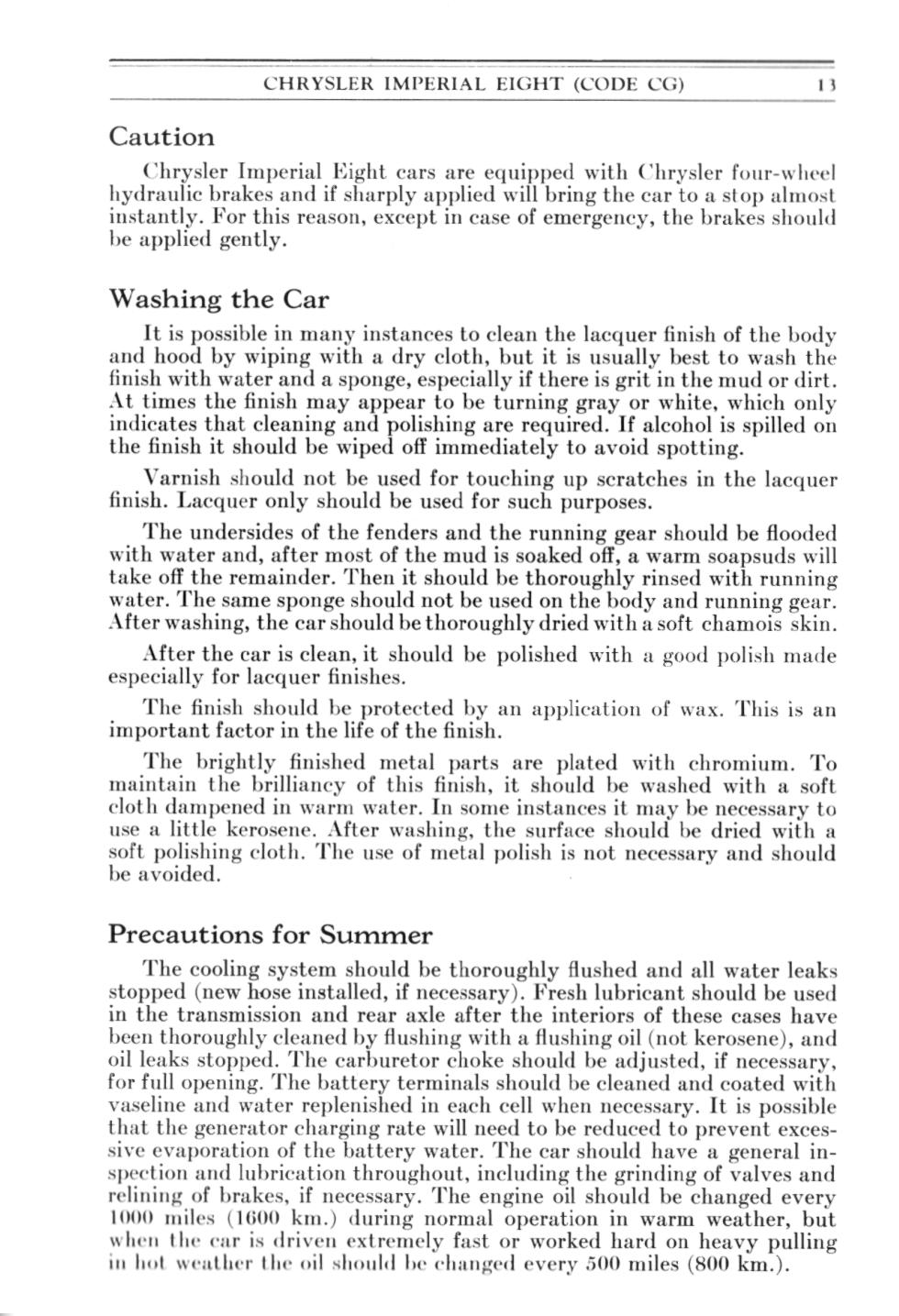 1931 Chrysler Imperial Owners Manual Page 77